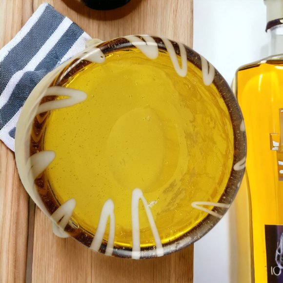 Murano Italian Ice Bin Venini for Disaronno, Handblown Art Glass, Amber & White - Picture 5 of 12